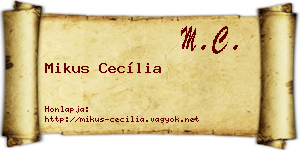 Mikus Cecília névjegykártya